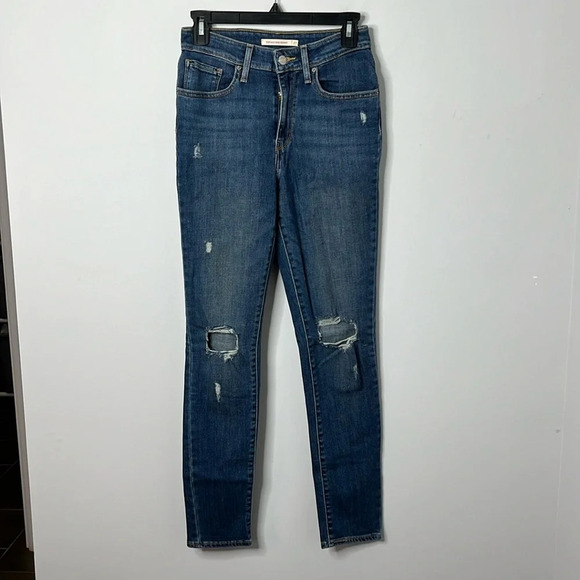 Levi’s 721 High Rise Skinny Distressed Jeans - Picture 2 of 9
